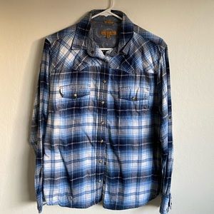 Blue & White Plaid Flannel